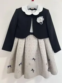 petit main ジャガードリボンOP+衿つきJKセット 110㎝