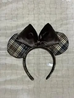 ミニーマウス風チェック柄カチューシャ