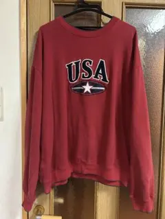 C&B Sport USAロゴ 赤トレーナー