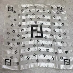 ☆FENDI☆ スカーフ 大判 ズッカ 馬 馬着 シルク グレー サックス