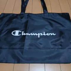 未使用品】チャンピオン 大容量トートバッグ ジッパー　ナイロンバック 黒 非売品
