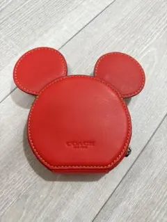 COACH ミッキーマウス型 コインケース レッド