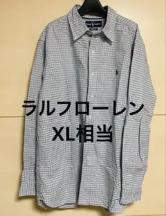 ラルフローレン　チェックシャツ　XL相当 ワンサイズビッグ　一箇所しみあり
