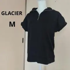 黒いジッパー付き半袖 カットソー