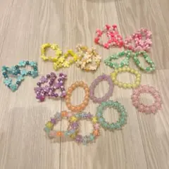 お得❣️カラフル　ビーズブレスレット　21本　まとめ売り　セット　ビーズ　かわいい