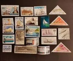 世界の船切手④ 22枚　外国切手　マダガスカル　キューバ　ハンガリー　ポーランド