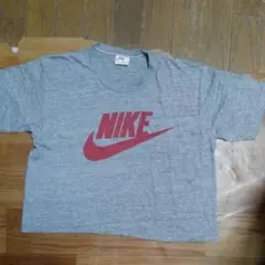 NIKEナイキ70sセブンティーズUSA製NIKEロゴTシャツ灰L(42-44)