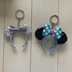 ディズニー ミニー カチューシャ キーホルダー 2個セット