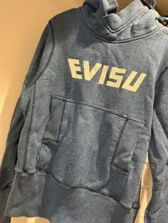 EVISU ダークグレー フード付きパーカー