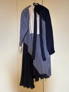 ゆ*ど様 sacai ストライプ アシンメトリー 長袖シャツのサムネイル