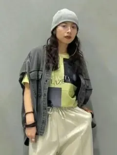 【新品】LASUD　オーバーダイデニムライクシャツのサムネイル