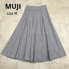 無印良品 MUJI 涼感 ブロード フレアスカート コットン 100% Mのサムネイル