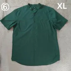 ⑳UNIQLO バンドカラーシャツ ダークグリーン XLのサムネイル