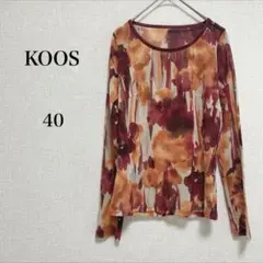 7/30迄限定値引✨KOOS 長袖 シアーカットソー 総柄 透け感のサムネイル