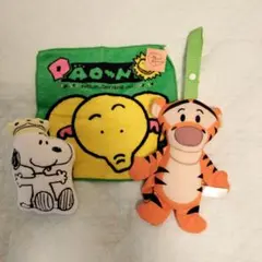 スヌーピー ラトル・ティガー ぬいぐるみ ・ぞうさんミニタオルセット