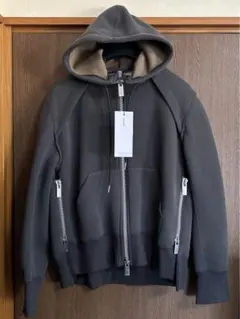 2新品 sacai レディース スポンジ スウェット ブルゾン パーカー グレーのサムネイル
