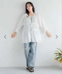 LOWRYS FARM ヨウリュウシャーリングブラウス