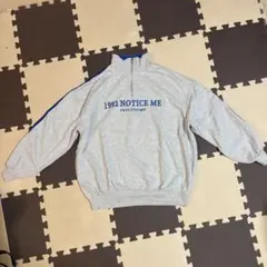 ハーフジップパーカー 青