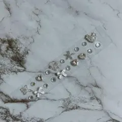 耳つぼジュエリー ステンレス粒 20粒 シルバー 蝶 リボン ハート