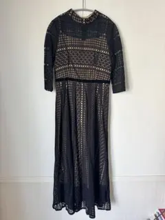 RoseBud Dressing Up レースロングワンピース 黒 結婚式