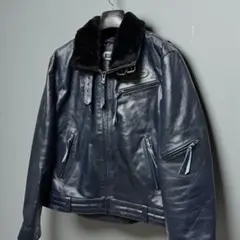 3L リューグーレザーズ 襟ボア ライダースジャケット レザージャケット