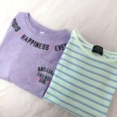 120cm Tシャツ半袖&ノースリーブ2枚セット