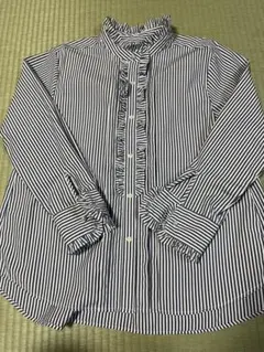 【テツ様専用】ストライプ フリル付き長袖シャツ