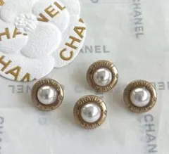 ミニミニパールゴールドボタン　ヴィンテージ　アンティーク　シャネル