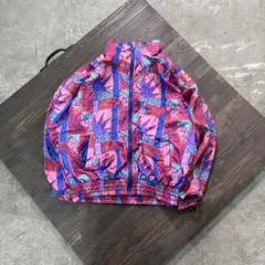 8LA1 90‘s 総柄ナイロンジャケット　インポートヴィンテージ　古着