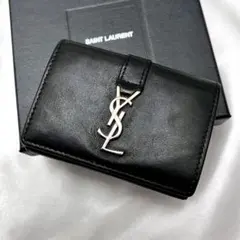 ◇美品◇サンローラン　オリガミタイニーウォレット　スムースレザー　ブラック