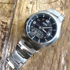 中古動品◇WVA-M480◆カシオ ウェーブセプター 電波時計 2針アナデジ◇黒