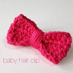 ベビー ヘアクリップ リボン 赤