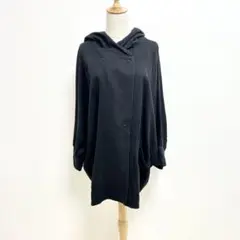 メルシーボークー✨フード付き薄手アウター【Ｆ】ドルマンシルエット　ブラック　黒のサムネイル