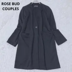 ローズバッドカップルズ　ノーカラージャケット　カーディガン　日本製　ブラックのサムネイル
