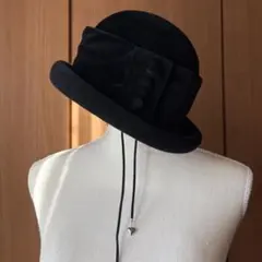 黒　ベロア　ベルベット　ヴィンテージ　ニューヨークハット