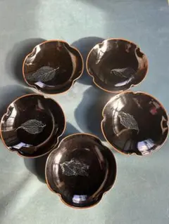 葉脈模様が美しい銘々皿 5枚セット