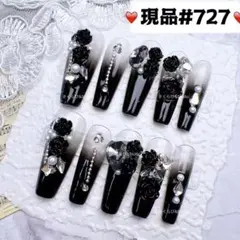 727現品推しネイルチップ付け爪量産型姫ギャルクロムハーツチークy2k痛ネイル