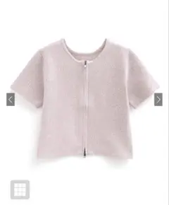 GRL ラメニットダブルジップトップス ピンク