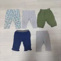 ベビー用女の子レギンスズボンボトムス5点まとめ売りセット70〜90