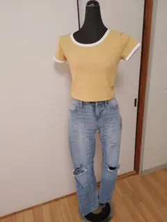 ⚫ GU　Sサイズ　カットソー トップス 半袖