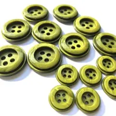 91 特大ボタン 四つ穴 マーブル 抹茶 レトロ 飾りボタン 大小 コートボタン