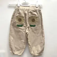 あかちゃんホンポ　ひまわり刺繍 ベージュロングパンツ　110センチ　女の子のサムネイル