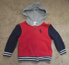 Ralph Lauren フード付きトレーナー 赤 紺 ビッグポニー 12M