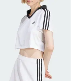 adidas クロップドポロシャツ ホワイト