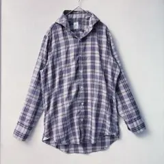 美品✨フィナモレ イタリア製 長袖 チェックシャツ ホリゾンタルカラー コットンのサムネイル