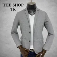 THE SHOP TK テーラードジャケット グレー　シンプル　薄手ジャケットのサムネイル