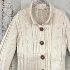 【希少】ビンテージ 北欧製 ケーブル フィッシャーマン ジャケットカーディガン