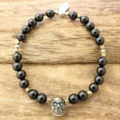 新品 チバユウスケ着用 MARQUEE スカル オニキス ブレスレット ビーズ