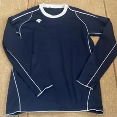 デサント 長袖シャツ ネイビー　白