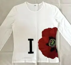 再お値下げです！KENZO 7分袖ストレッチTシャツ　ポピー柄　M サイズ